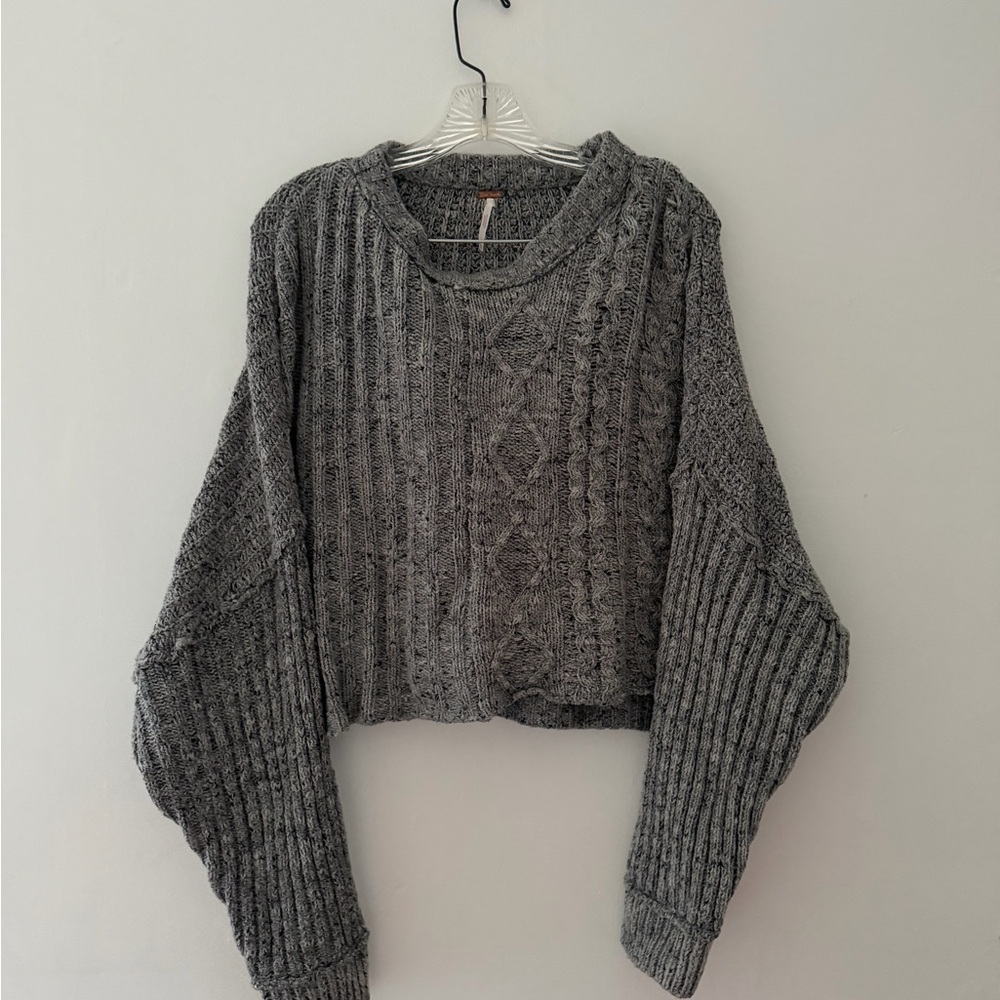 Free People Gray XS Textured Sweater